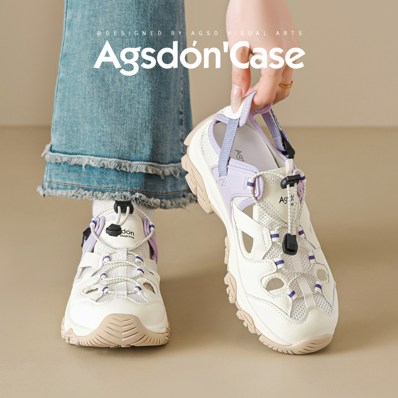 Sandalias Deportivas Augu Shiden para Mujer, Primavera 2026, Nuevas, con Suela Gruesa, Diseño Calado, para Playa y Agua