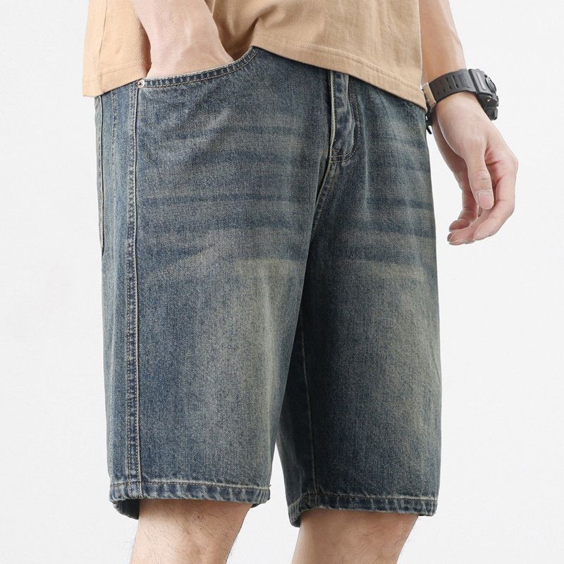 Pantalones cortos de vaqueros para hombres de verano delgados vintage pantalones casuales de verano nuevos pantalones de moda sueltos