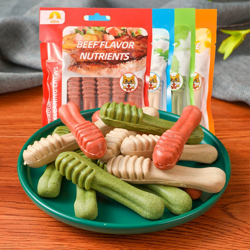 Закуски для чистки зубов собаки, костяная зубная щетка, вкус говядины, палочка для прорезывания зубов, корм для домашних животных, тренировочная жевательная резинка для собак, оптовая доставка