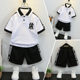 Boys' cool summer clothes 2025 new boys baby fried street clothes fashionable children's handsome summer short sleeve suit