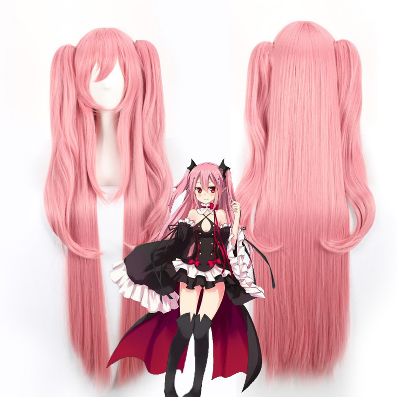 Anime Wig Ending Seraphim cosplay Kluluzepsi Queen Smoky Pink Tiger Clip Wig