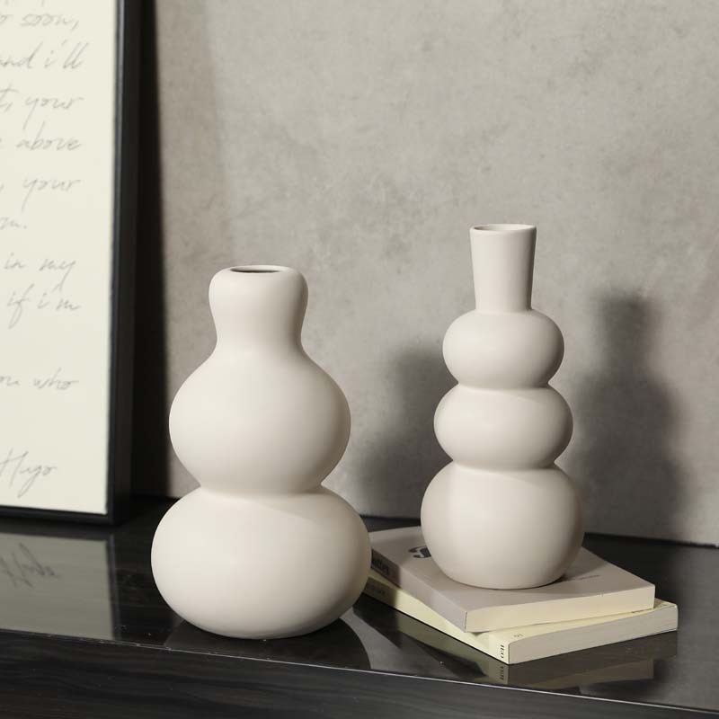 Florero de cerámica moderno en tonos blanco negro y gris decoración minimalista para hogar al por mayor
