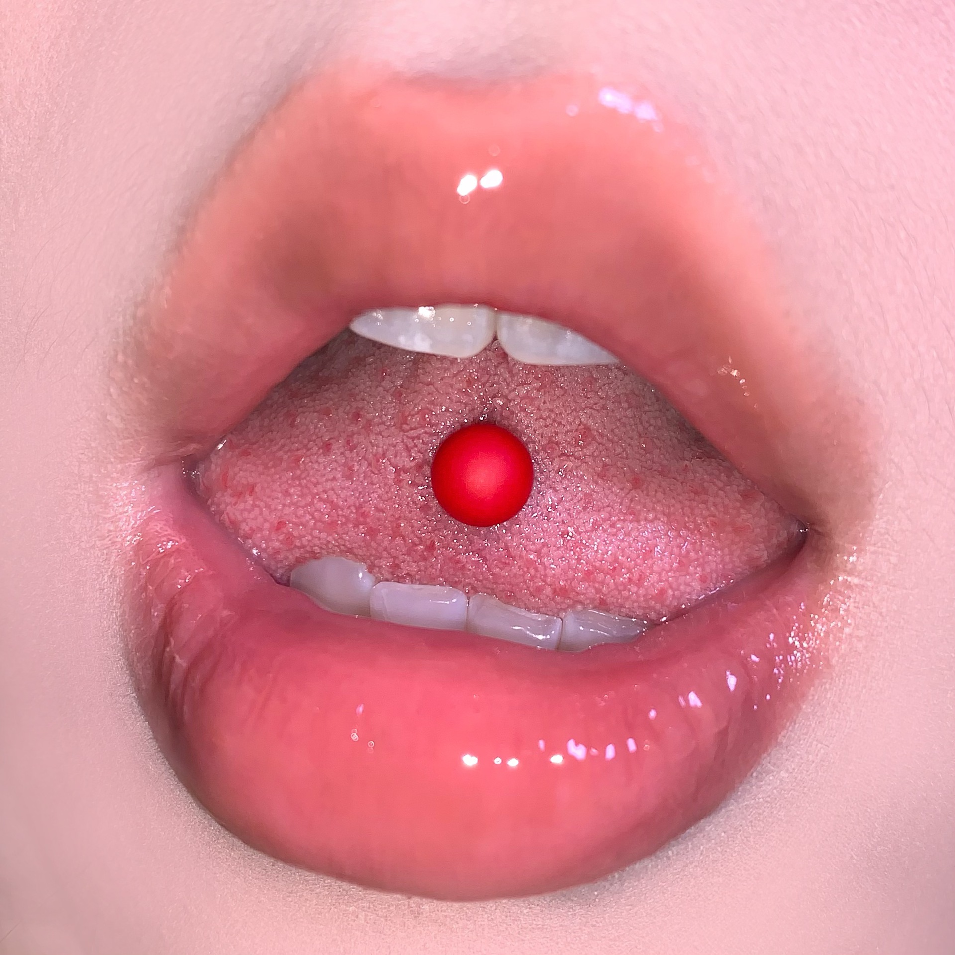Frosted Acrylic Double Tongue Nail Six Colors External Thread Titanium Steel Tongue Barbell Piercing Jewelry Wholesale detail image 14