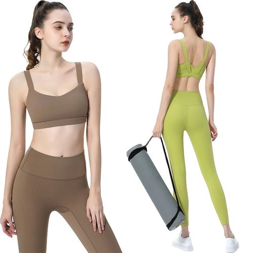 Cross-border new sports bra women's shock-proof yoga vest all-in-one fitness bra beautiful back wear quick-drying suit