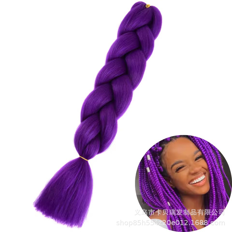 Xuchang pelucas al por mayor seda de alta temperatura teñido africano gran trenza jumbobraid fibra química colorida trenza sucia venta caliente