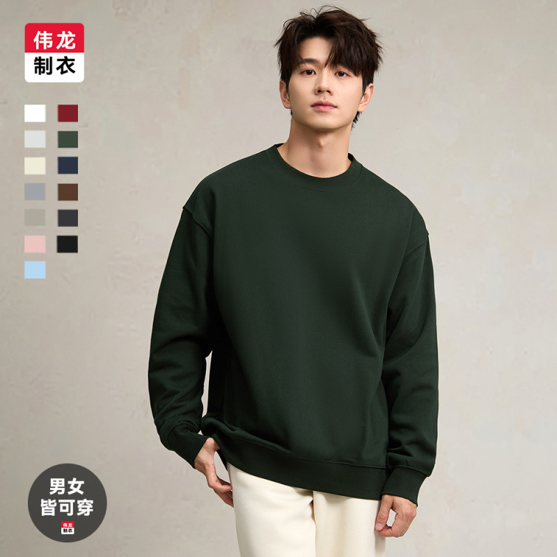 Trendy Brand Crew Neck Sweatshirt for Men and Women, American Style Pullover, Thickened Terry Cloth, Loose Fit Top, New Spring and Autumn Long-Sleeve T-Shirt