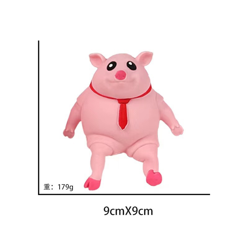 Douyin mismo modelo de celebridad de Internet dibujos animados lindo rosa tirando cerdo juguete goteando cerdo entero pellizco música juguete de descompresión