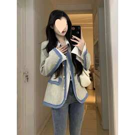 小香风西装外套女秋冬款2024设计小众美式复古高级感港风上衣服潮
