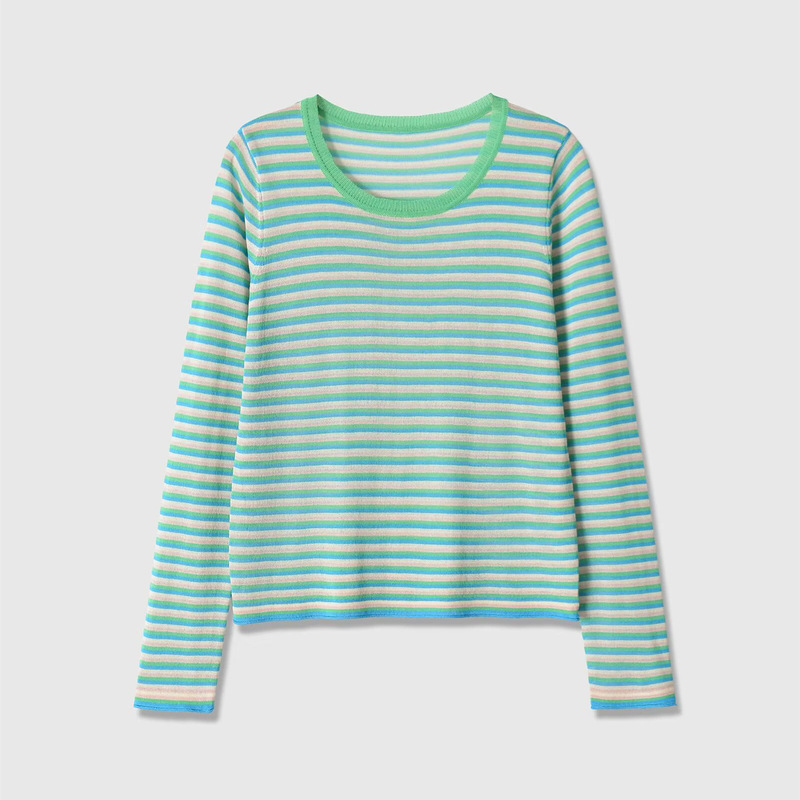 Taop&Za Women's Clothing 2026 Summer New Style Long-Sleeved Round Neck Fine-Striped Casual Knitwear 2142072 Taop&Za Women's Clothing 2026 Summer New Style Long-Sleeved Round Neck Fine-Striped Casual Knitwear 2142072