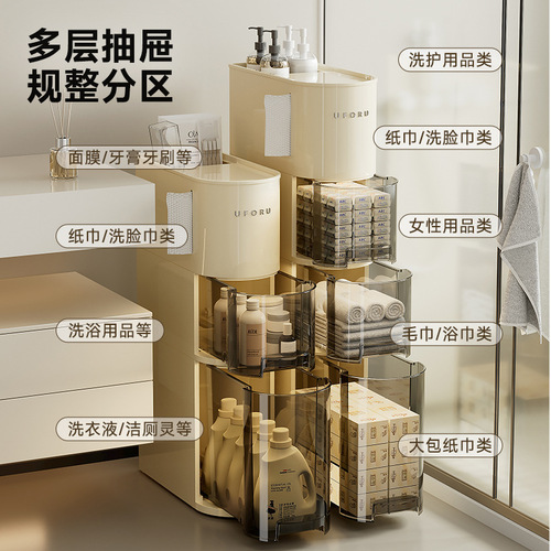 Drawer storage cabinet, one-piece batch, bathroom, crevice, shelf, floor, household toilet, removable locker horse