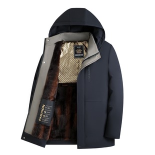 Winter fleece-lined Thickened Cotton-padded Coat Warm Hooded Cotton-padded Coat for Middle-aged and Elderly Casual Loose Cold-proof Business Hair