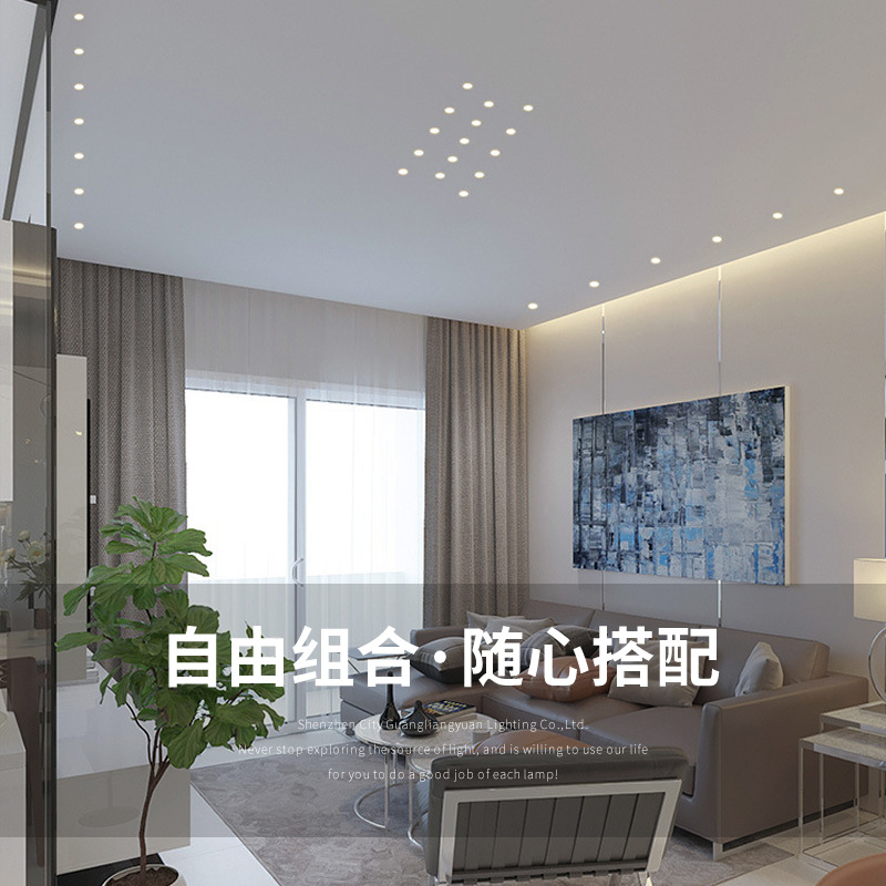 LED spot light with concentrated beam, 30m 40mm 1W 3W deep anti-glare mini star cabinet light for wardrobe, bar cabinet, and kitchen cabinet