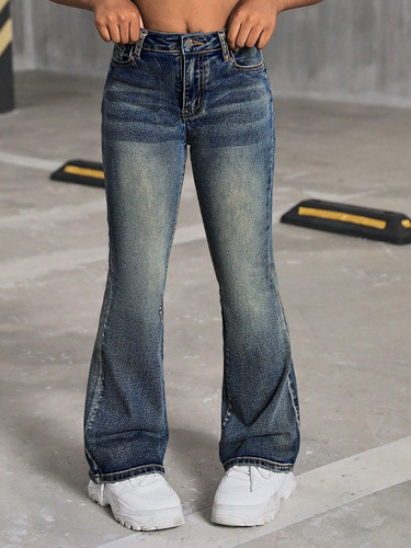 European and American Amazon teen girls fashionable new style elastic trumpet jeans fashion brand high waist and foreign style