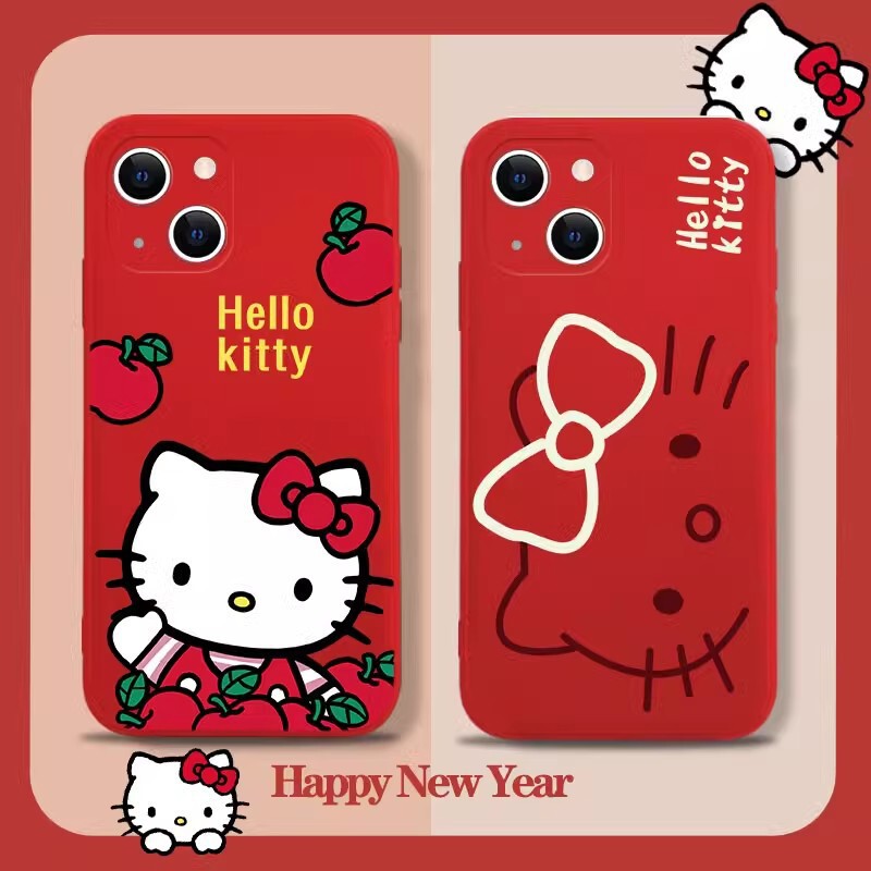 Fashionable Brand Hello Kitty Suitable for Apple 15promax Mobile Phone Case 14plus Anti-fall 13 Couple 12 Silicone XR New XS