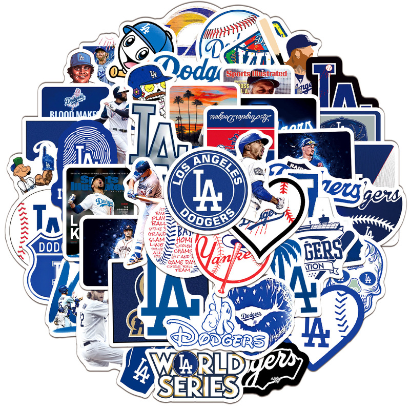 50 pieces American baseball team sports logo graffiti stickers laptop water Cup trolley case stickers wholesale