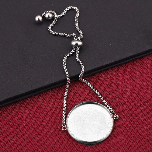DIY stainless steel adjustable time gem base bracelet accessories, inner diameter 6-30mm