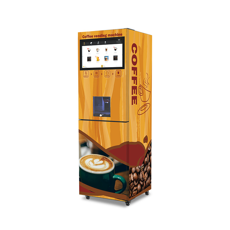 Máquina de café instantáneo de autoservicio no tripulada máquina expendedora de café comercial suministro directo de fábrica fondo inteligente completamente automático image 4