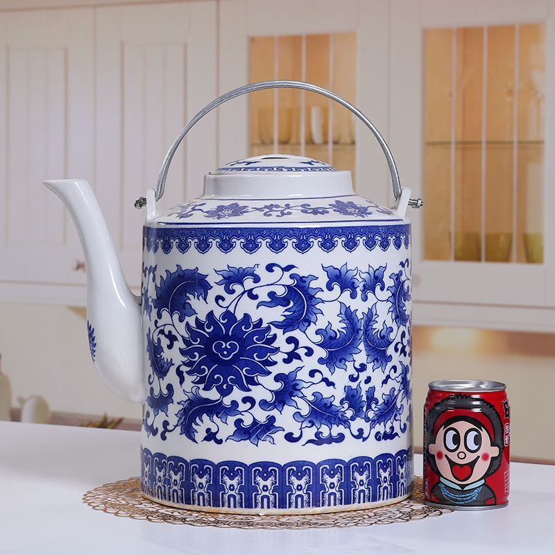 景德镇陶瓷茶壶大容量瓷凉水壶大号青花冷水壶夏季家用手提泡茶壶|undefined