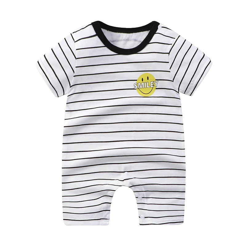 Short-Sleeve Baby Romper Summer Bodysuit, Newborn Girls, Thin Lightweight, 59–90 cm