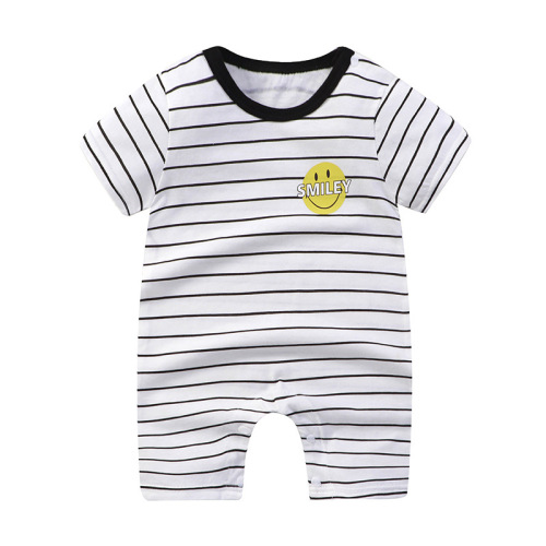 Summer Baby Onesie, Pure Cotton Toddler Hooded Romper, Thin Style with Short Sleeves, Newborn Crawling Outfit, Infant Bodysuit
