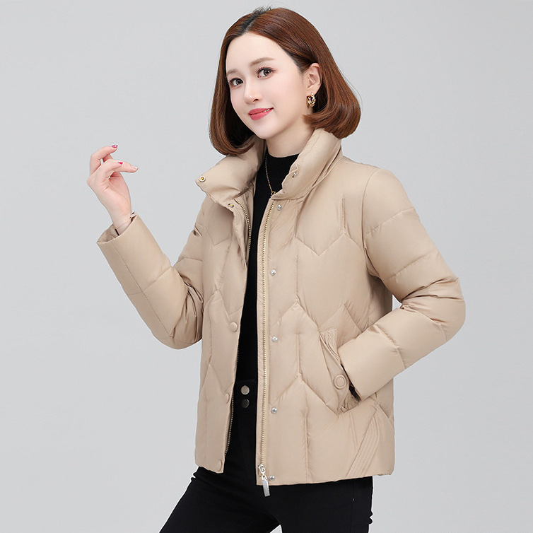 Brand Women's down Jacket Fashion Short Style for Moms, Lightweight, Petite, Thickened, Warm, Middle-Aged and Elderly White Duck down Coat