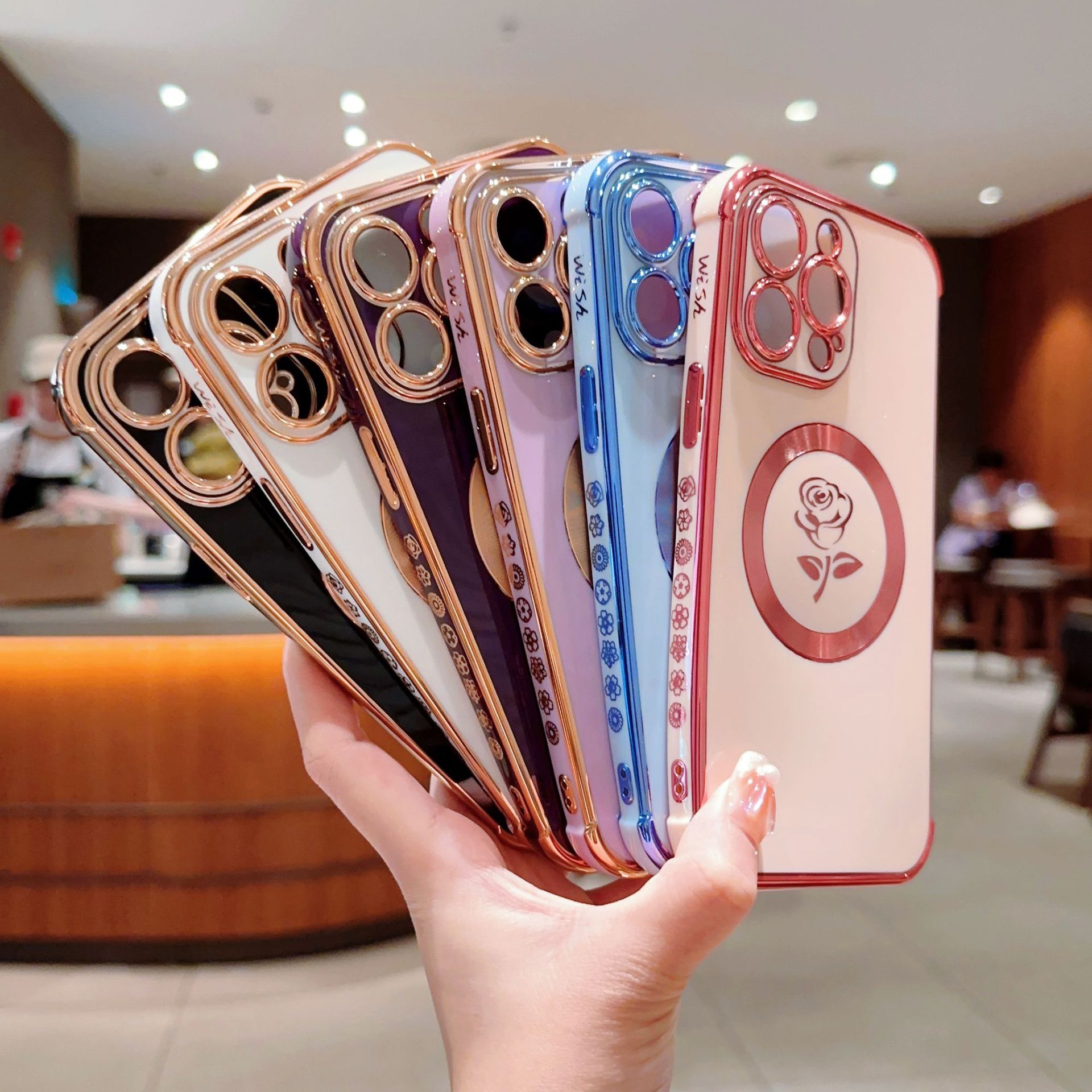 Electroplating Side Rose Mobile Phone Case Image 1