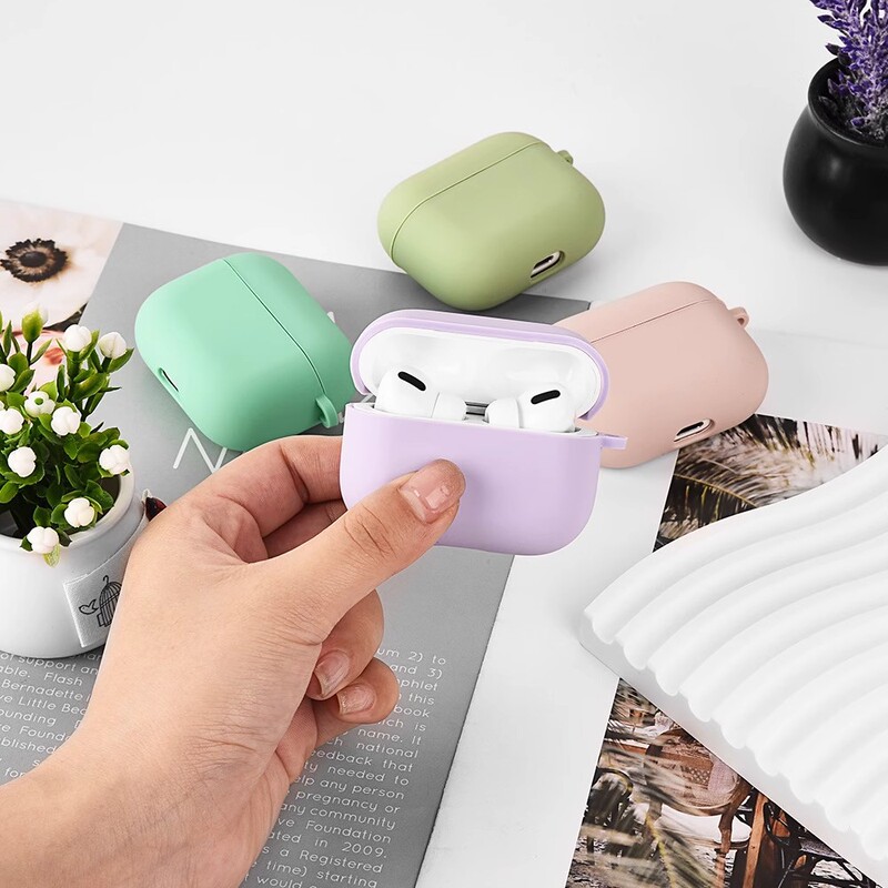Airpods 第 4 世代保護カバー第 2 世代第 3 世代 pro2 Apple Bluetooth ヘッドセットソフトケースに適したソリッドカラーの液体シリコーン|undefined