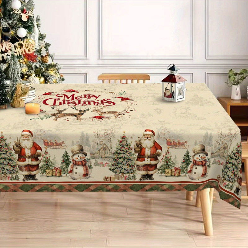 Nuevo manto de mesa de Navidad árbol de Navidad muñeco de nieve alce impresión digital manto de mesa transfronteriza amazónica decoración festiva image 18