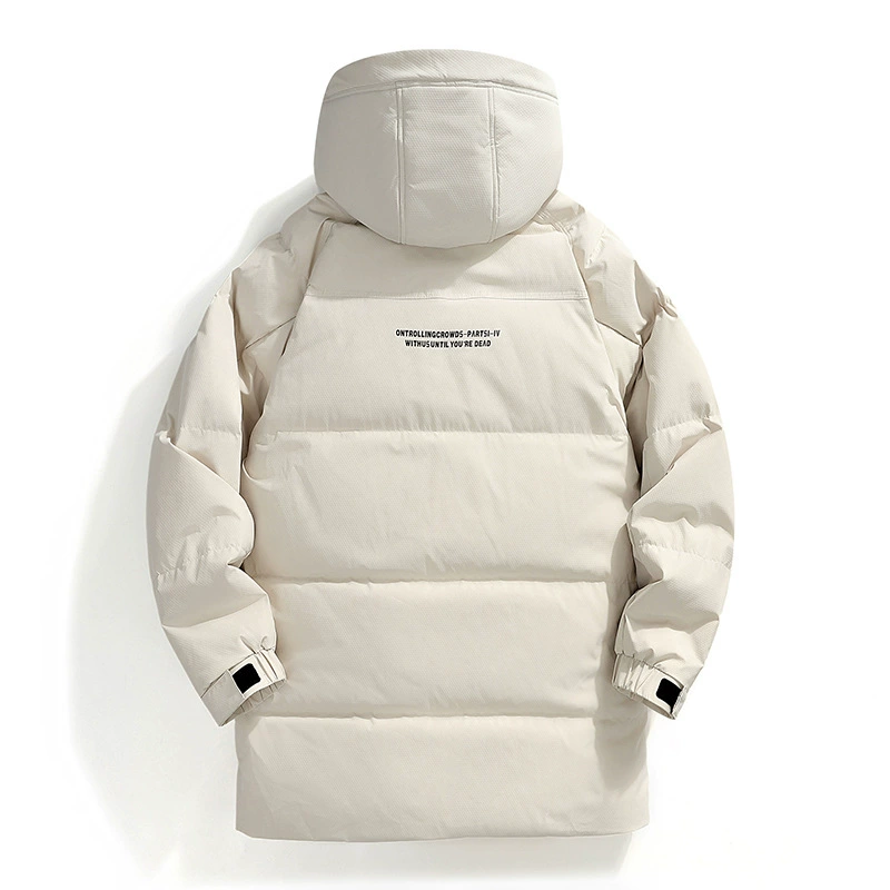 Down jacket, long fashionable trend hoody, mid-length
