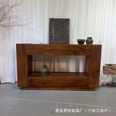 Jingjifeng 無垢材エントランスキャビネットエントランスホールキャビネットレトロペーパーキャビネットオールドニレ B&B リビングルーム収納キャビネット預金