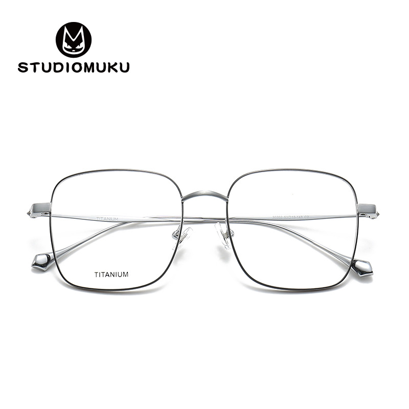 STUDIOMUKU gafas de madera fresca, temperamento artístico, gafas de marco cuadrado, marco de gafas de marco grande