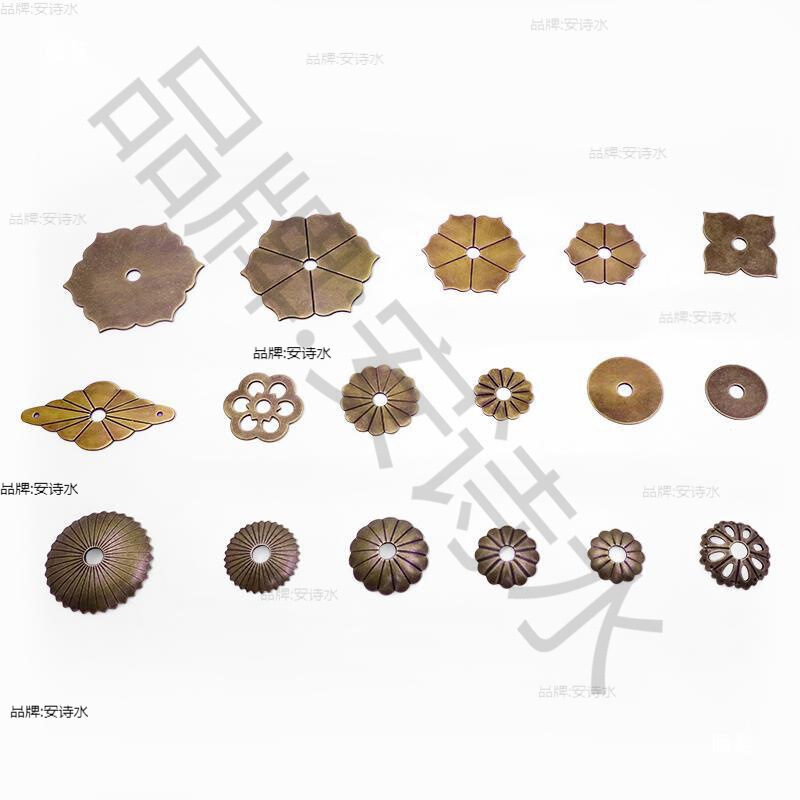 老式底片铜黄铜拉手古典仿古古建纯黄铜平垫圈配件垫片家具异形|undefined