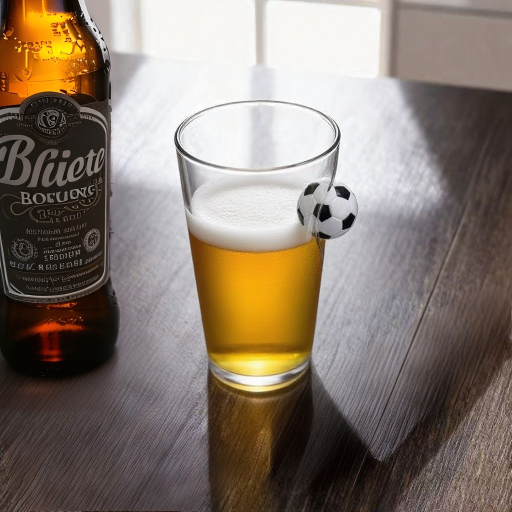 Embedded Football Glass Large Capacity Beer Cup Beverage Cup Tea Cup Milk Juice Cup Household Transparent Water Cup
