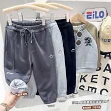 秋冬新款加厚卫裤2025童装男女童韩版运动裤字母长裤儿童服饰加绒