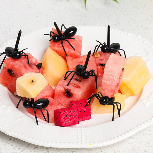 Cross-border best-selling ant moving fruit salad cake fork set of 12 pieces