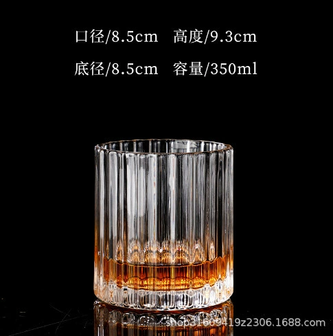 Glass capacious wineglass for whiskey, for karaoke bars