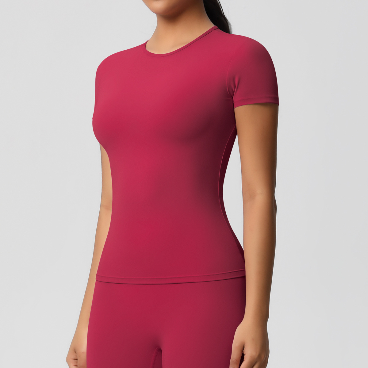 95g Weight Short Sleeve Sleeve Length Nylon, Spandex Fabric Type Regular Top Length T-shirt Tops Type Fitness, Yoga, Running Occasion Round Neck Neckline Solid Color Pattern Sport Style Style S, XL Size Sport Style Solid Color Nylon Spandex Round Neck Active Tops T-shirt 65