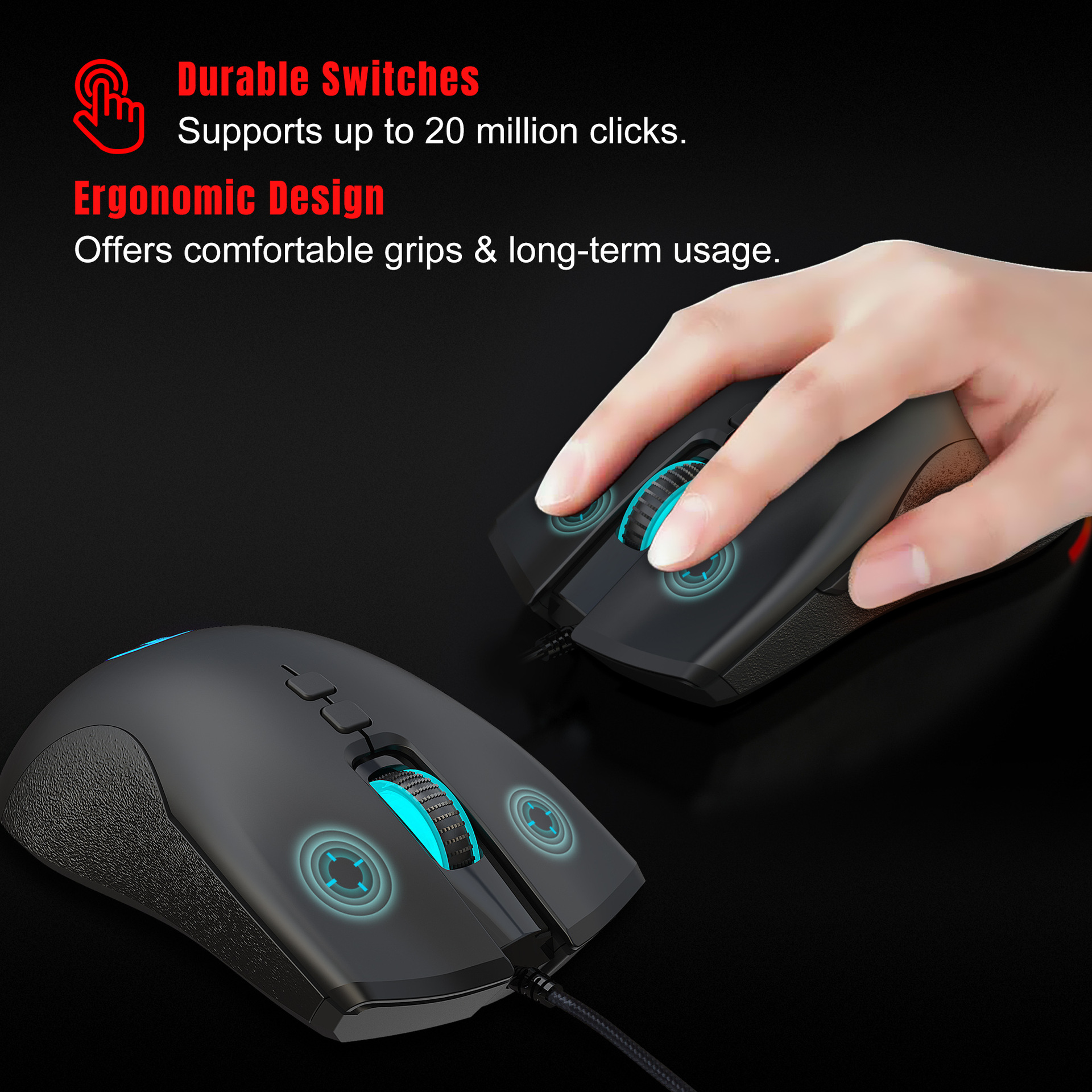 New 61keys luminous set, wired mouse, office gaming keyboard_voghion.com