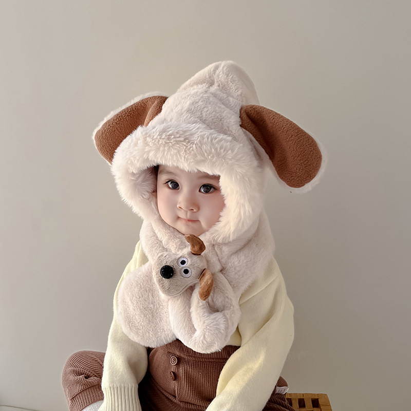 Sombreros para bebés, bufandas, sombreros de protección de orejas calientes y gruesas, bonitos sombreros de peluche genuinos de Melody, moda para hombres y mujeres.