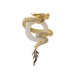 Copper Dragon Zodiac Pin for Men and Women, High-End Suit Pin, Brooch for Winter Coats and Outfits, Fashion Accessory