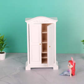 1:12娃娃屋衣柜Dollhouse微缩迷你家具儿童过家家玩具模型摆件