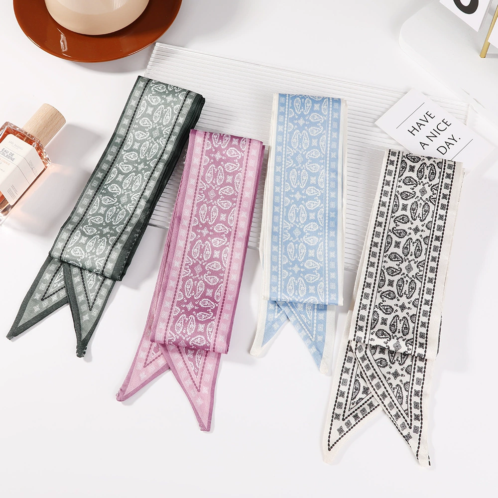 Весенний и летний французский принт шелковый шарф для волос