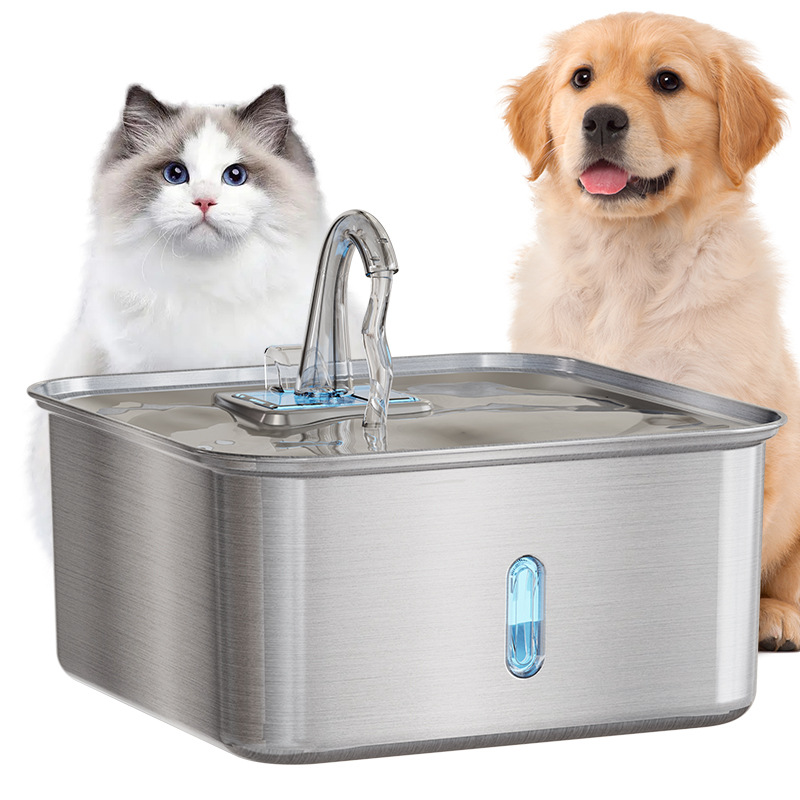 JPET más pet beber de agua de acero inoxidable de gran capacidad filtrado automático circulante alimentador de agua para mascotas perro inteligente