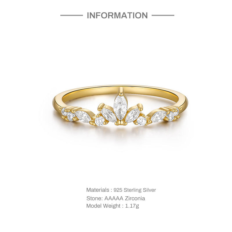 6g Weight Zircon Inlay Material Rings Classification 1 Piece Quantity Daily Occasion 925 Sterling Silver Material Geometric Pattern Women'S Gender Inlay Design Simple Style Style 925 Sterling Silver Zircon Geometric Rings 1