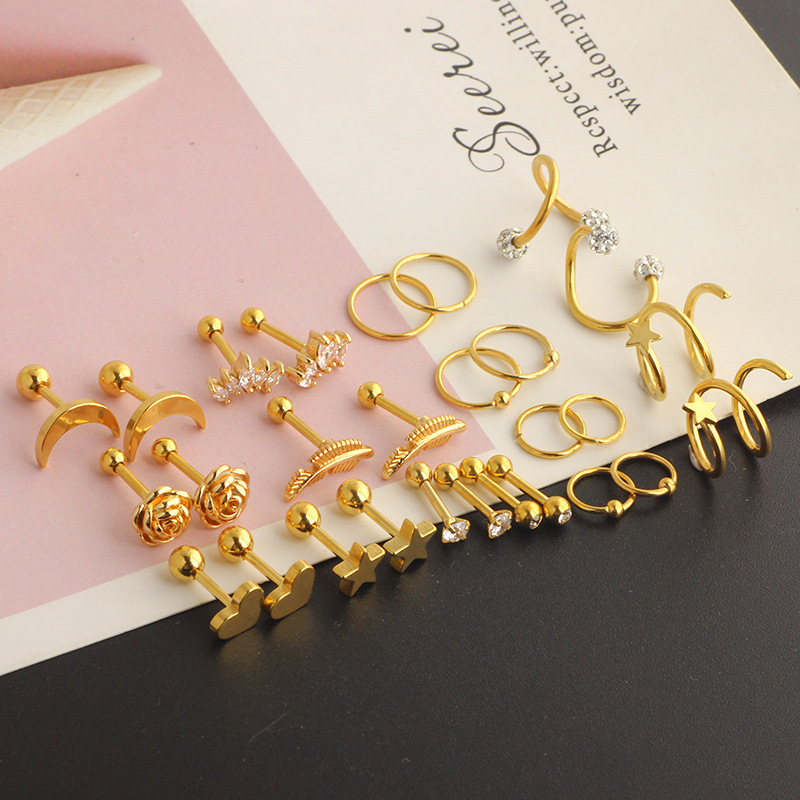 Pointed titanium steel lip stud product view