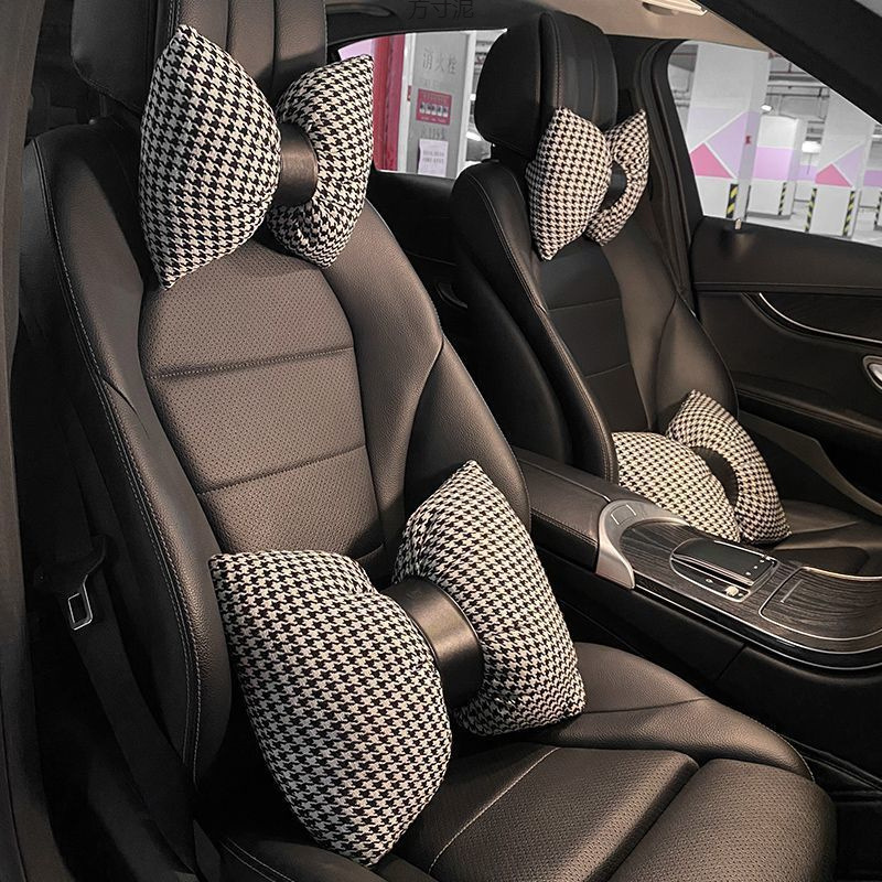 자동차 머리 받침 자동차 목 베개 허리 베개 사계절 유니버설 꽃 베개 카시트 세트 여신 허리 베개