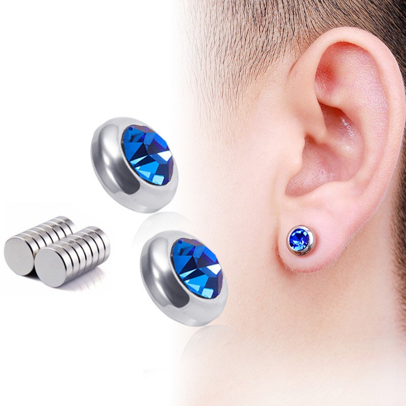 1 Pair Fashion Geometric Stainless Steel Inlay Artificial Gemstones Unisex Ear Studs display picture 1