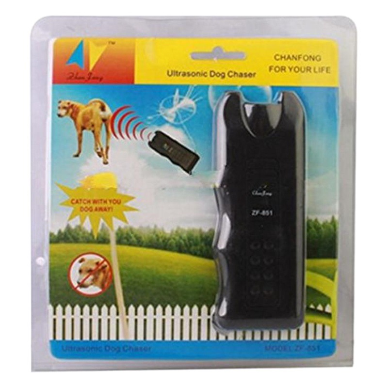 Transfronterizo en stock perro mascota LED perro repelente de ladrar tapón entrenador ultrasónico perro repelente perro entrenador ZF-851