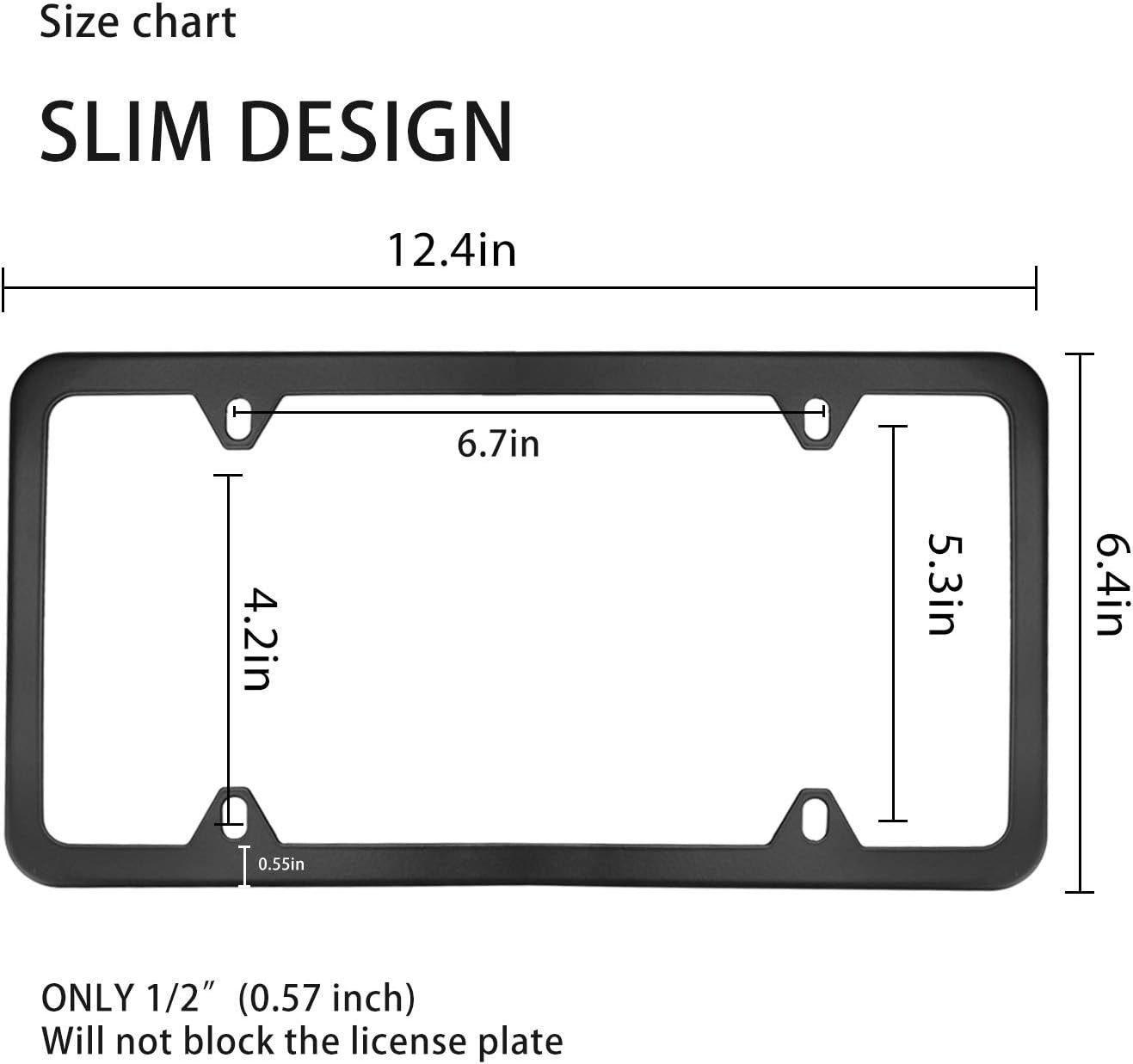 Factory Direct Sales 4-Hole American License Plate Frame Stainless Steel American License Plate Frame with Accessories Cross-Border Amazon