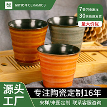 日式复古陶瓷创意简约主人杯茶杯办公室通用家用厂家陶瓷杯定制